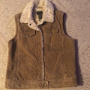 American Eagle Sherpa Lined Vest Corduroy M Womens
